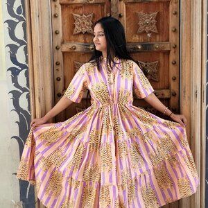 BRAND NEW Indian Cotton Maxi Dress With Waist Tie Summer Womens Clothing Dress